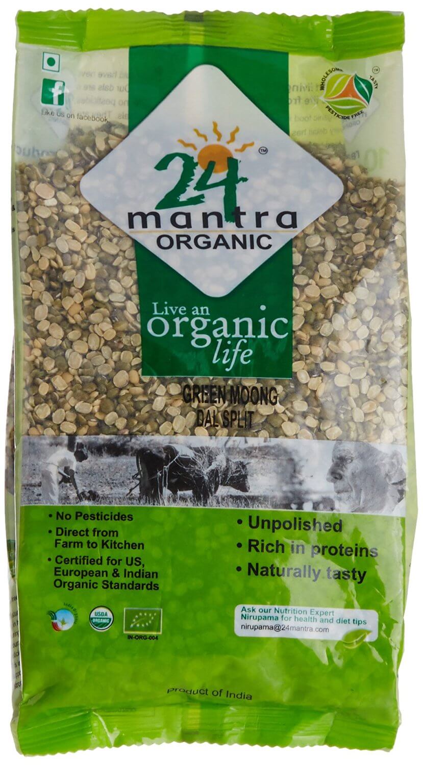24 Mantra Organic Green Moong Dal Split, 500g