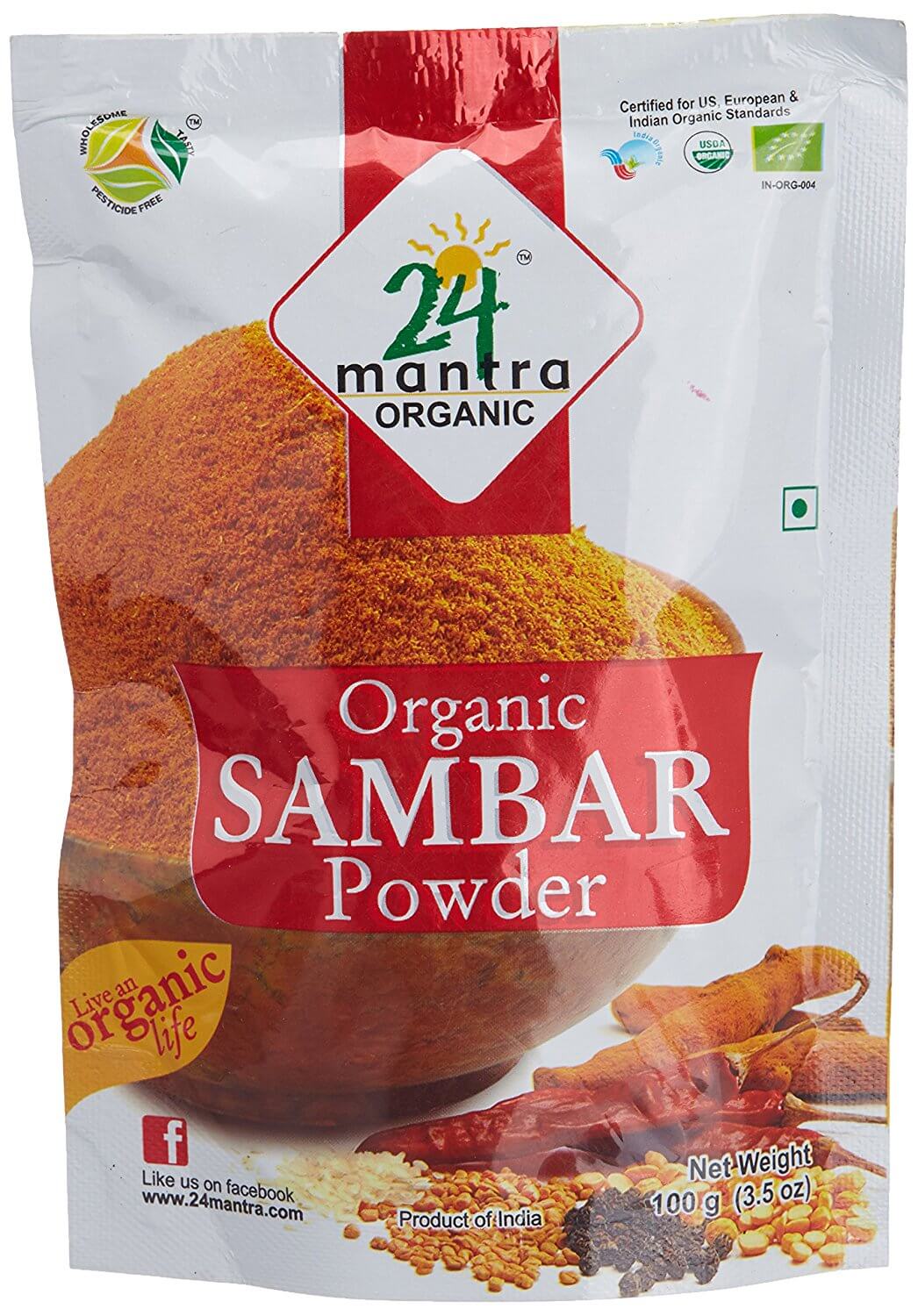 24 Mantra Organic Sambar Powder 100g VizagShop.com