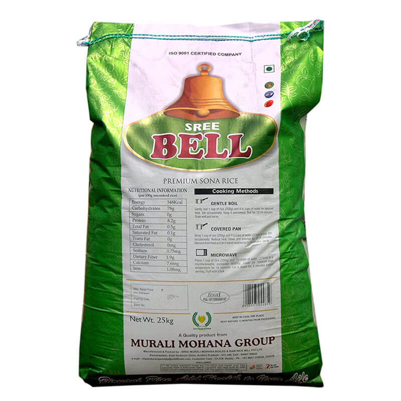 Order Bell Green Sona Masuri 25 kgs Rice bag online in Visakhapatnam